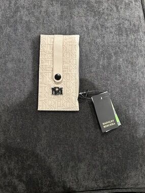 Badgley Mischka Cream Logo Snap Wallet Wristlet